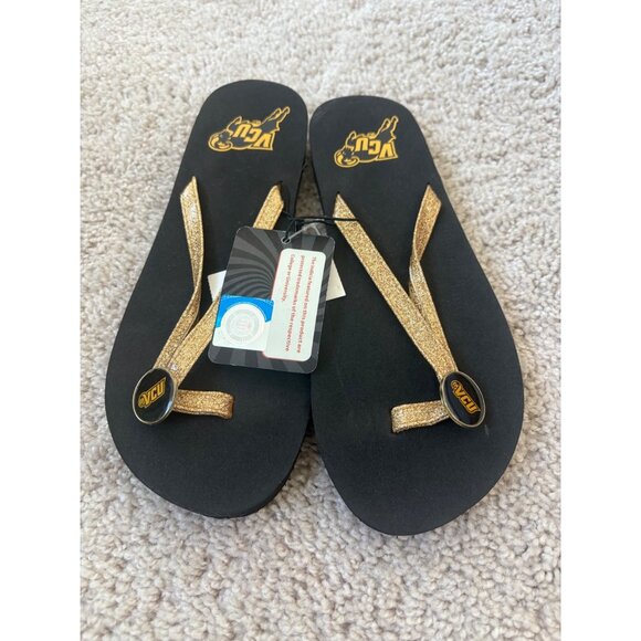 VCU NWT New Women’s Glitter Flip Flops 7/8‎ Virginia Commonwealth University - Picture 1 of 11